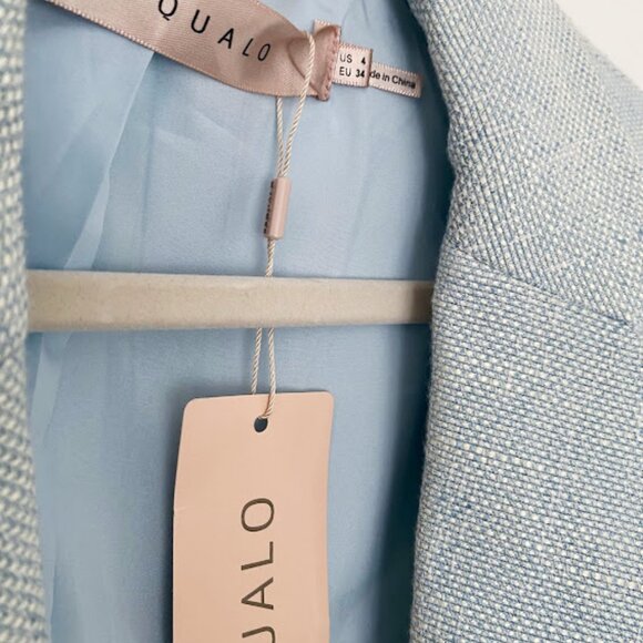 ESQUALO Sky Blue Blazer with Scrunch Sleeves New with Tags - Picture 9 of 13